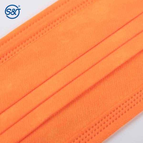 4 Layers Nonwoven Protective Medical Disposable Pure Orange Face Mask Respirator Surgical Ear Loops TYPE IIR/ASTM F2100 LEVEL3