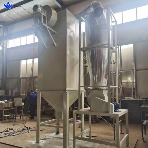 Plastic waste cutting and recycling production line