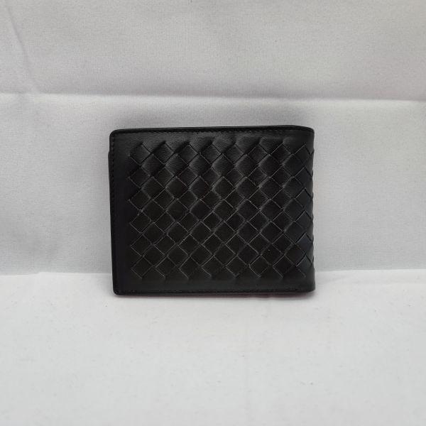 Real Leather Bifold Wallet Black Open Mini Purse For Men WA24