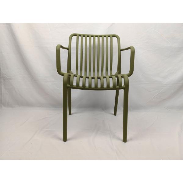 Retro Plastic Patio Dining Chairs Stackable Bistro Armchair High Back