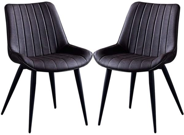 Solid back Nordic Dining Chairs PU Leather With Backrest Metal Legs Simplicity