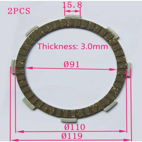 WY125 125cc CG125 Spare Parts Clutch Friction Discs 5 Pcs High Efficient 