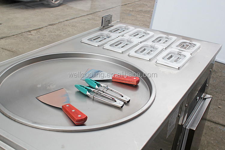 Customized Wholesale Fast Frozen Yogurt Ice Cream Roll Machine Single or Double Pans Ice Cream Roll Machine