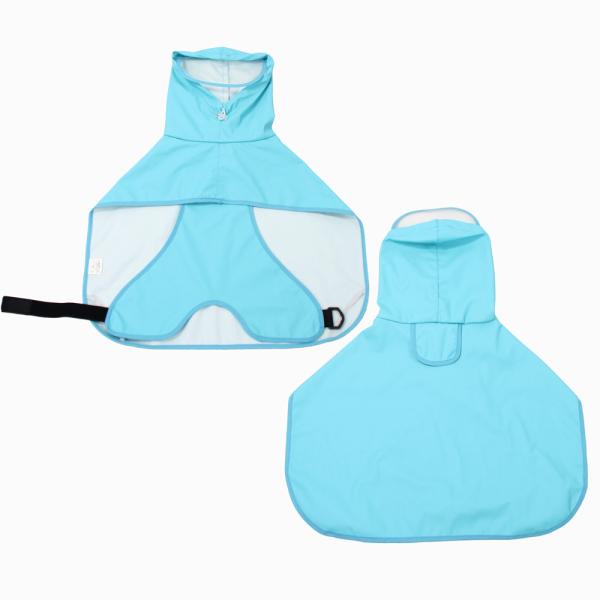 Poncho Style Waterproof Reflective Dog Raincoat with Harness Opening and Poop Bag Pocket