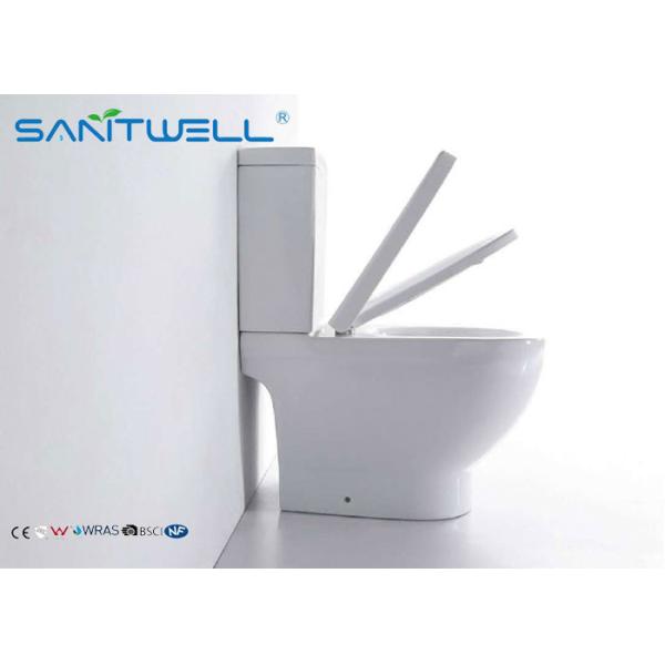 American Standard  Siphonic Ceramic Toilet Dual Flush Normal Height Round Front WC with Liner White 2-Piece