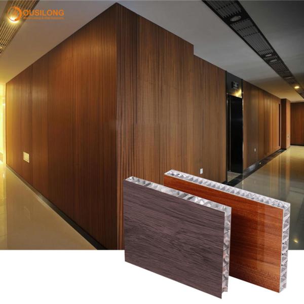 Alkali Resistant Aluminum Honeycomb Core Panel Wood Grain Acoustic Filling Wooden Partition