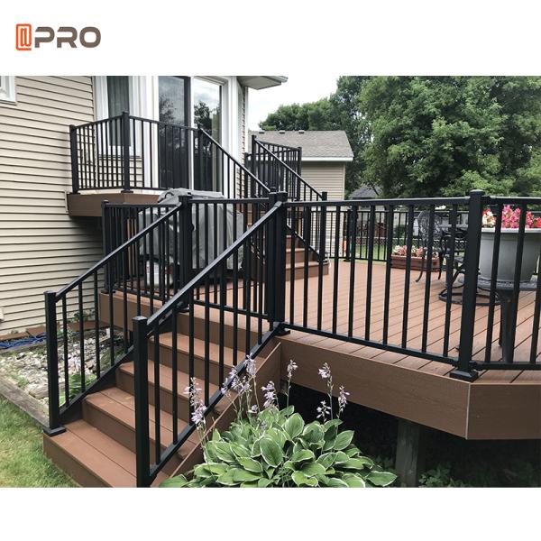 Black Outdoor Aluminum Balustrade Exterior Handrails SONCAP standard