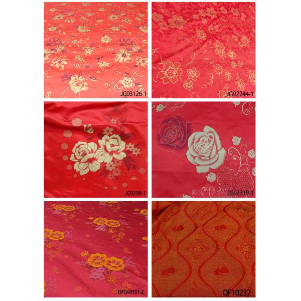 100% Polyester Golden Pongee Mattress Quilting Fabric Warp Knitting Printing