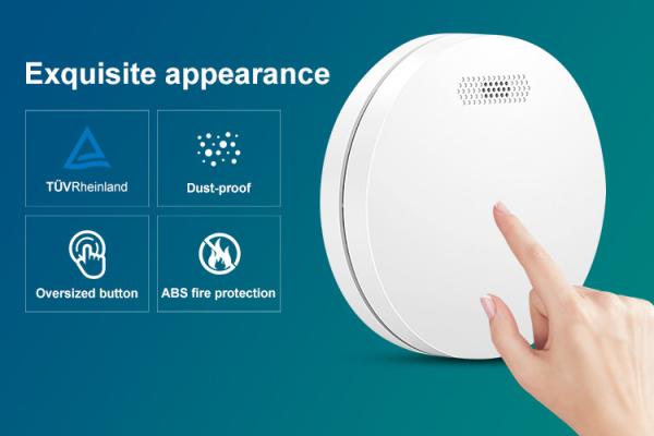 85 DB ABS Material Battery Wireless Smoke Alarms Detector Home Security For Fire Alarm