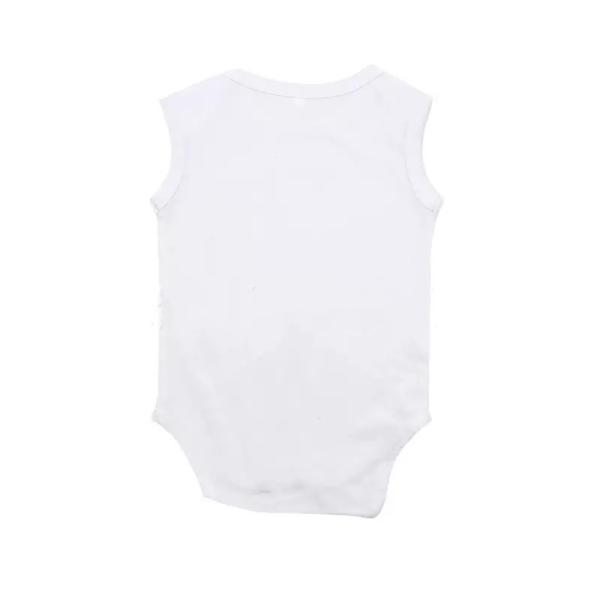 Sleeveless White Newborn Rompers Crawl Suit For Sublimation Photos Printing