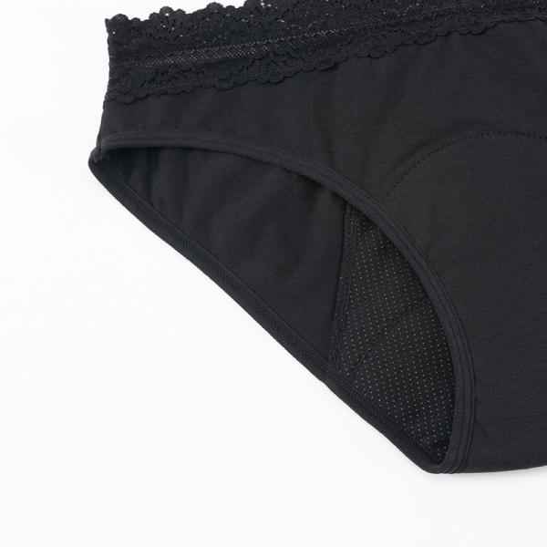 4 Layer Protective Leakproof Organic Cotton Lace Edge Menstrual Panties Absorbent Sexy Period Panties