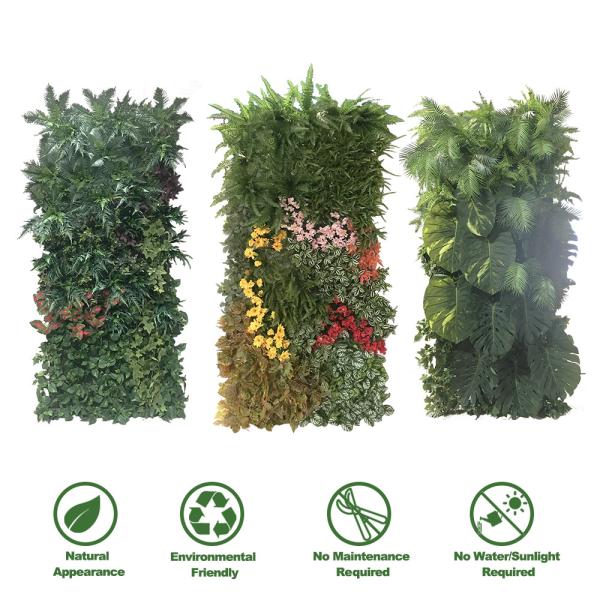 PE UV Outdoor Artificial Plants Wall Fake Grass Wall For Supermarket