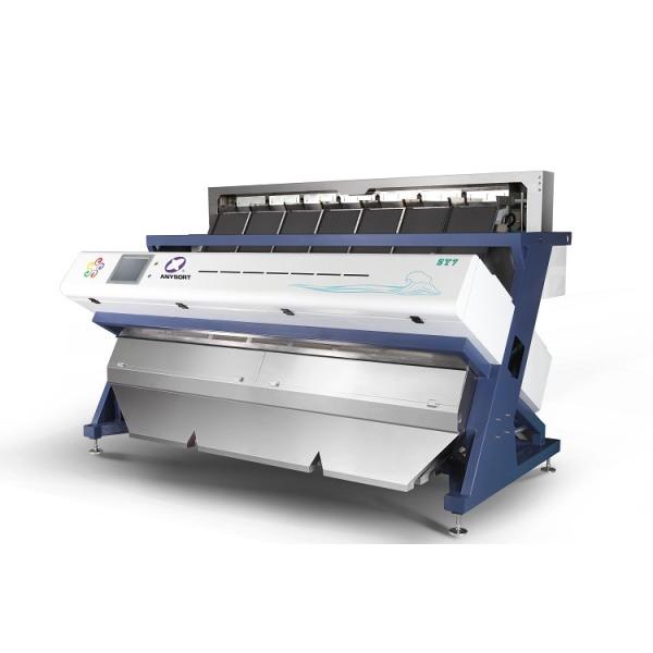 Le type de la Manche sale la machine de trieuse de couleur avec la caméra