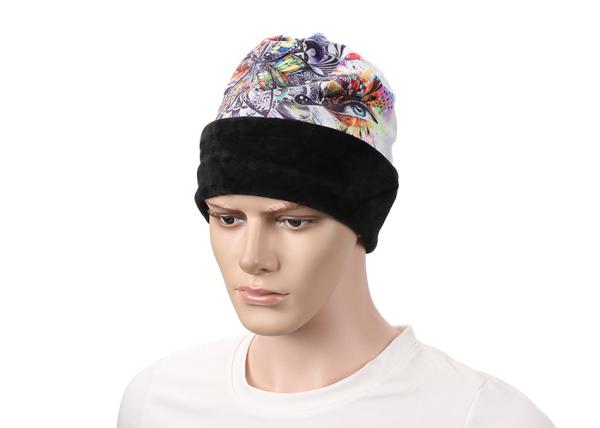 Unisex Winter Hats Velvet Warm Digital Printed Multifunctional One Size