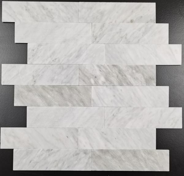4mm Natural Stone Mosaic Tiles 300x300mm Glossy Rustic