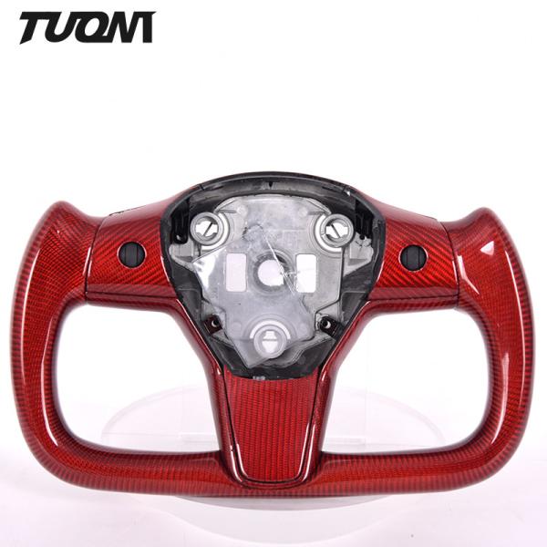 Gloss Full Red Carbon Fiber Steering Wheel For Tesla Model 3 Y X S ODM