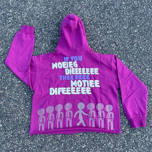 Fabricante StreetVestido de corte de bordes con sombrero crudo con sudadera cortada sin aguijones con sudadera cortada con logotipo personalizado con sudaderas con sudadera de impresión puff