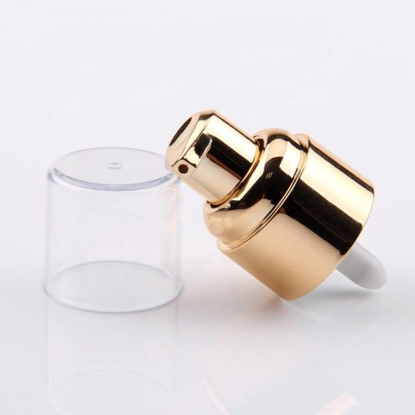 Gold Aluminum 20/410 Treatment Pump For Cosmetic Bottle