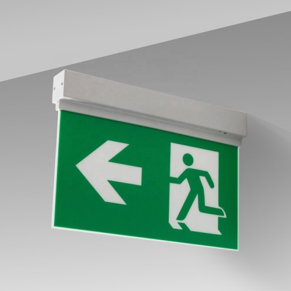 IP20 Rated CE Double Sided LED Emergency Exit Sign 3 Hours Battery Operated L211M