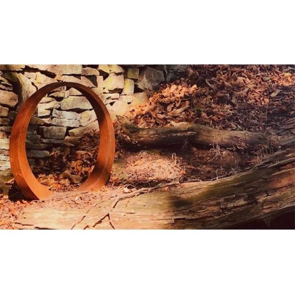 Natural Rusted Unique Corten Steel Sculpture Moon Gate 2200mm Dia