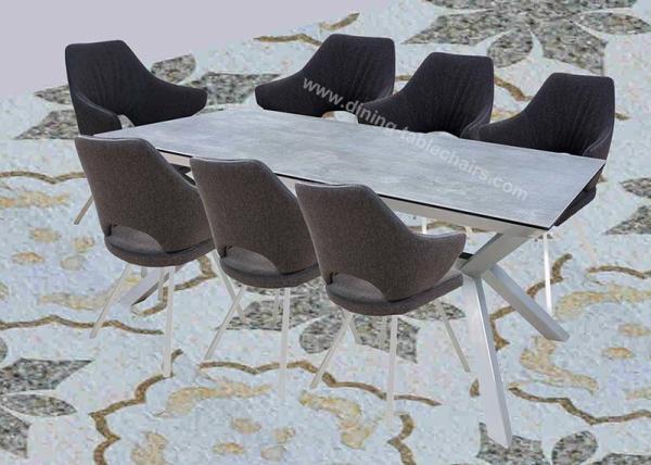 Steady Ceramic Topped Dining Table Heavy Duty Stainless Steel Leg Oil Proof