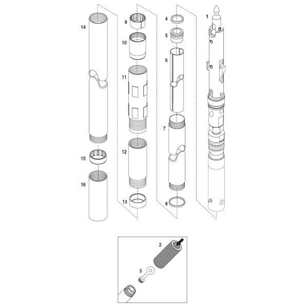 1.5m PWL3 Wireline Core Barrel Stainless Steel Triple Tube