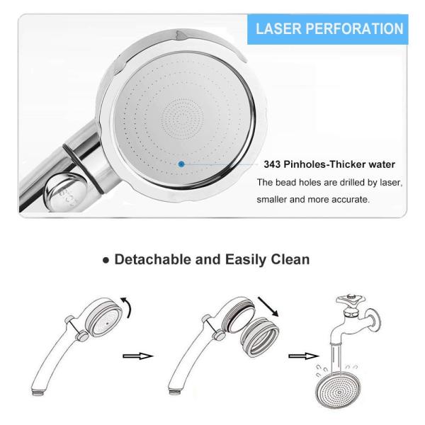 JK-2800 China sanitary ware factory supply three functions high water pressure hand shower chorme plated