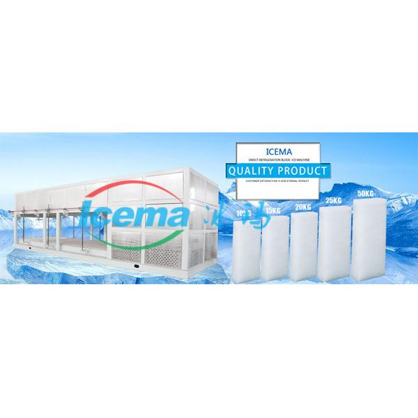 Pequeña refrigeración por agua de enfriamiento directa del aire de la máquina de hielo de bloque 5t 380V
