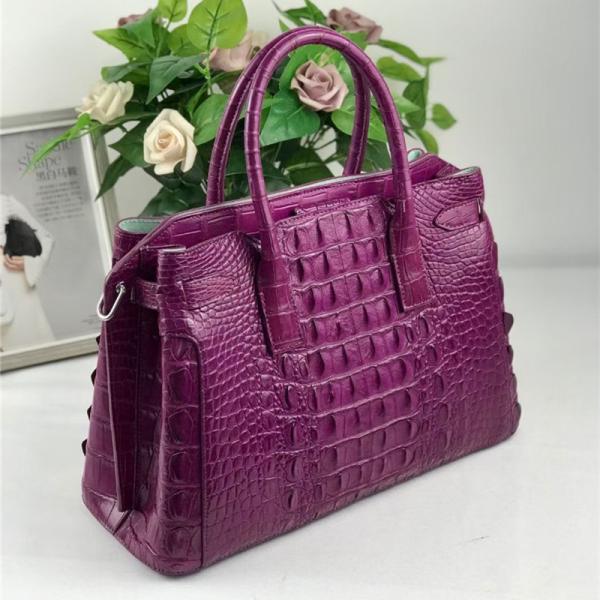 Authentic Crocodile Leather Women Top-handle Handbag Female Large Shoulder Bag Genuine Alligator Skin OL Lady Work Purse