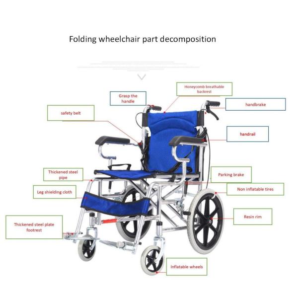Breathable Fabric Cushion Tianjin Producer Chrome Frame Folding Steel Manual Wheelchair