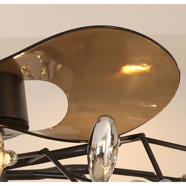 RC dimmable rotated forward and reverse for living room Branch firefly ceiling fan lamp(WH-CLL-66)