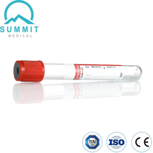 Red Cap Clot Activator Tube, Vacuum Type, PET Tube, 13mm*75mm