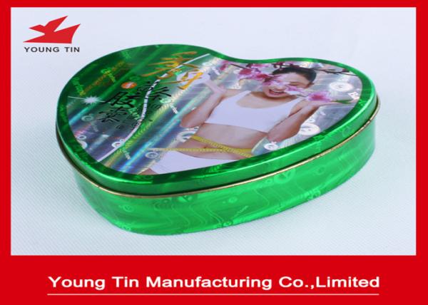 Slender Capsules Packaging Heart Shaped Gift Box Metal Tinplate Material YT1043