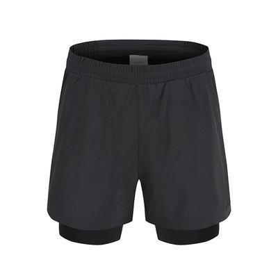 S-XXXL Men'S Athletic Clothing Black 2 piece Elastic Polyester Running Shorts