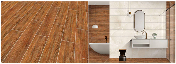 Stain Resistance Wood Effect Ceramic Floor Tiles Great For Traditional Settings