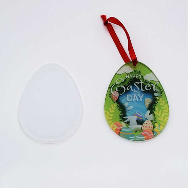 Sublimation Acrylic Pendant Easter Bunny Egg Single Sided DIY