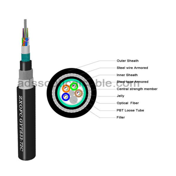 Singlemode Undersea Optical Cable / Double Armored Fiber Optic Cable High Tensile