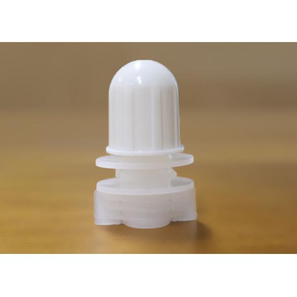 White Plastic Spout Screw Capping Caps Sealing On Laundry Detergent Doypack