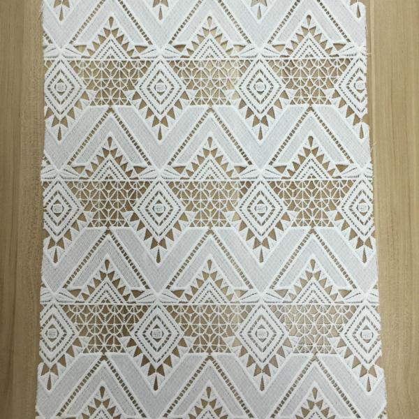 Ivory Geometrics Chemical Lace Embroidery Fashion fabric for Garment Accessories