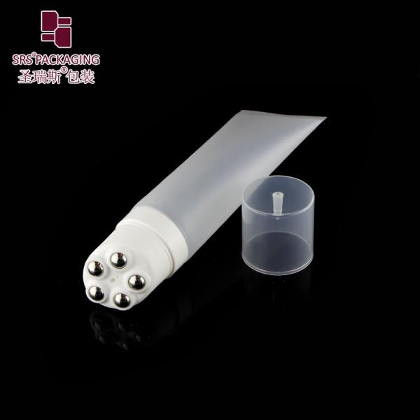 Muddy Brown Custom PE Cosmetic Tube D40mm With 5 Roller Balls Tail Sealed