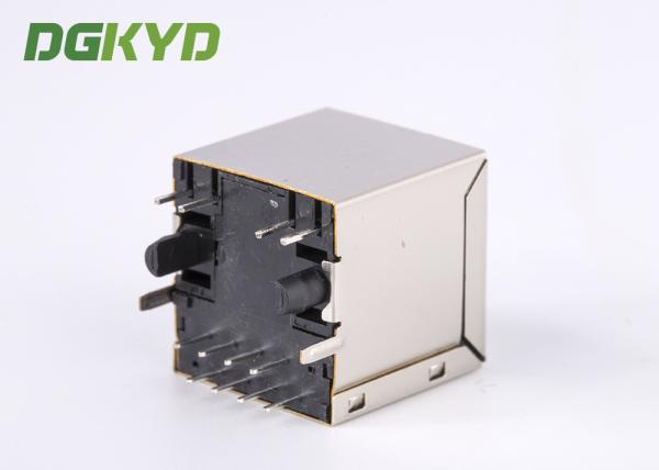 Vertical 180 Degree Ethernet Rj45 Connector Shielded Rj45 Jack With Magnetics