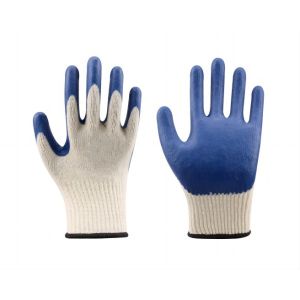 10 Gauge Polycotton Rubber Dipped Gloves with Latex Smooth Coating and Open Back