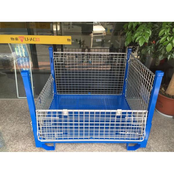 Welded Blue Wire Container Storage Cages Sturdy Wire Mesh Stillage