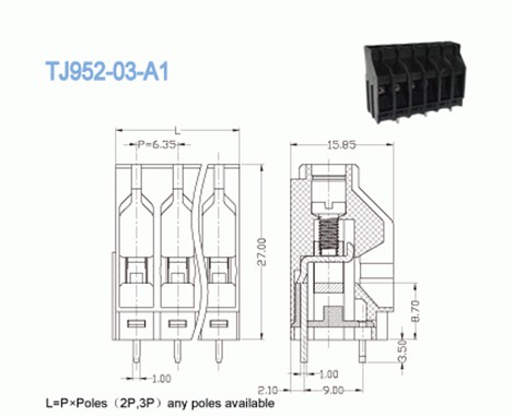 Блок Eurostyle PCB терминальный