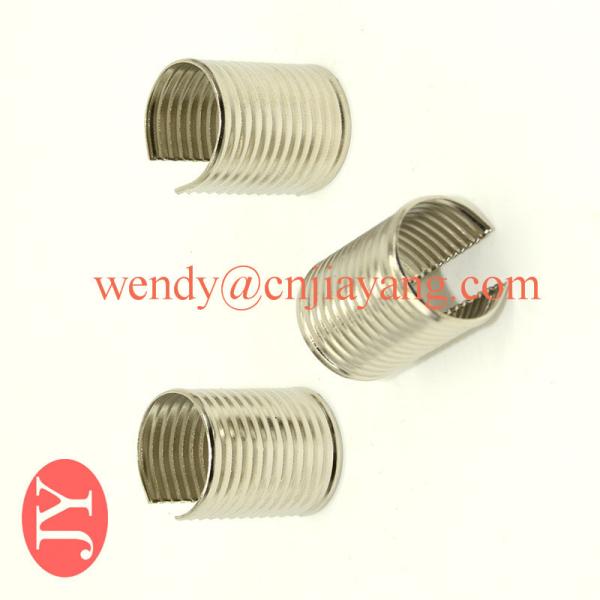 Silver color Folder Leather Cord Buckle Round Rope Clip End Clasps