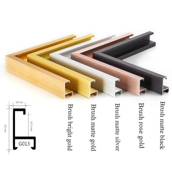25mm Side Height Bend Mirror in Bright Gold Aluminum Alloy for Living/Bath Room Decor