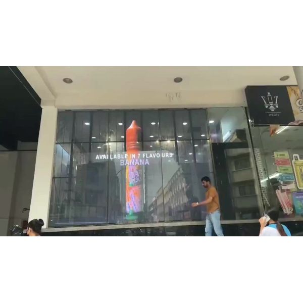Customized Outdoor LED Display Transparent LED Grille Screen Waterproof Advertising LED Grille Screen