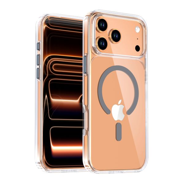 Transparent MagSafe-Compatible Shockproof Phone Case for Wireless Charging and Daily Protection