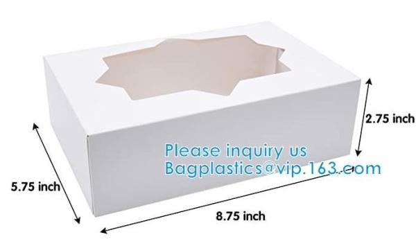 Chocolate Takeaway kraft, Christmas Cookie Bakery Treat Box Set With Window, Cardboard Jewelry shoulder box