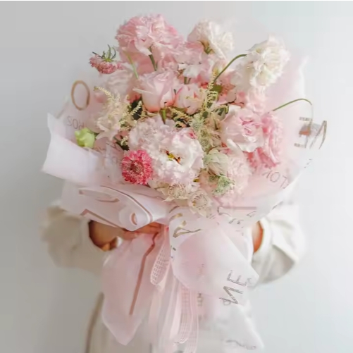 Корейская бумага для упаковки цветов Пластиковая бумага для упаковки с золотой линией